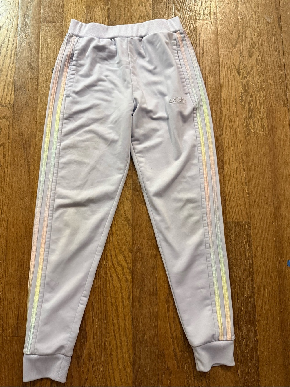 adidas Kids Lavender Joggers with Pastel Side Stripes Sz 10 12